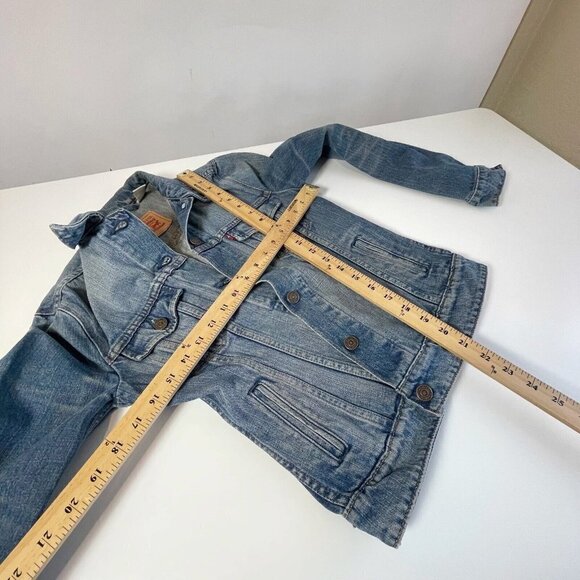 Levi Strauss & Co. Womens Classic Denim Trucker Jacket Blue XS Button Front - Picture 10 of 10